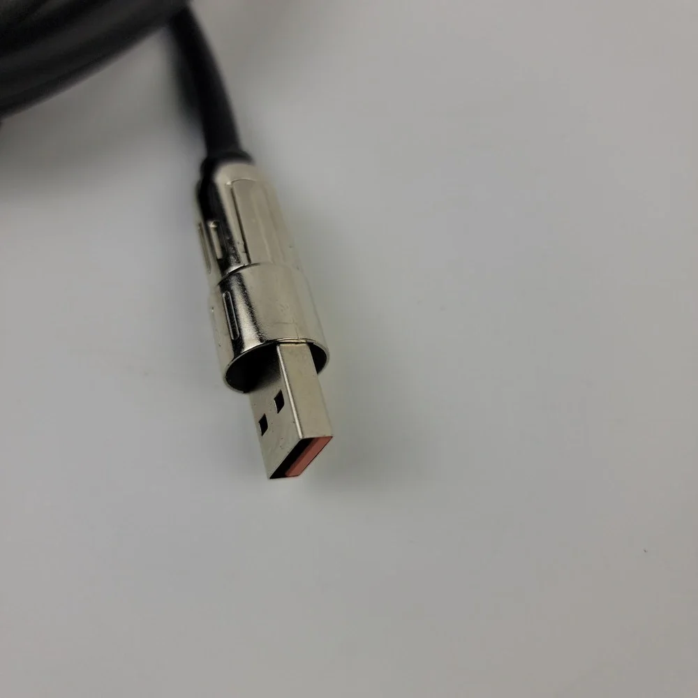 Black 3-in-1 Multi Charging Cable 180 Degree Rotating USB-C Lightning 80 Inch